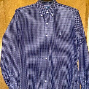 Polo Ralph Lauren Blue Plaid Button Down Shirt Size Large in Men's